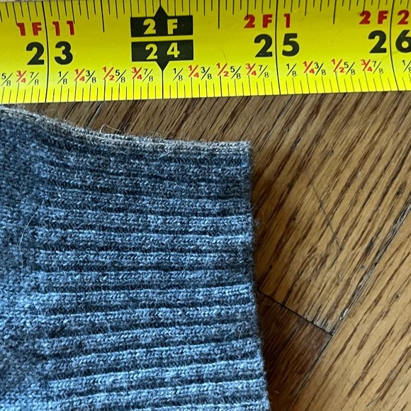 TORY BURCH Gray Merino Wool Ruffle Cardigan Sweater Top Women's Size XS - Picture 8 of 9